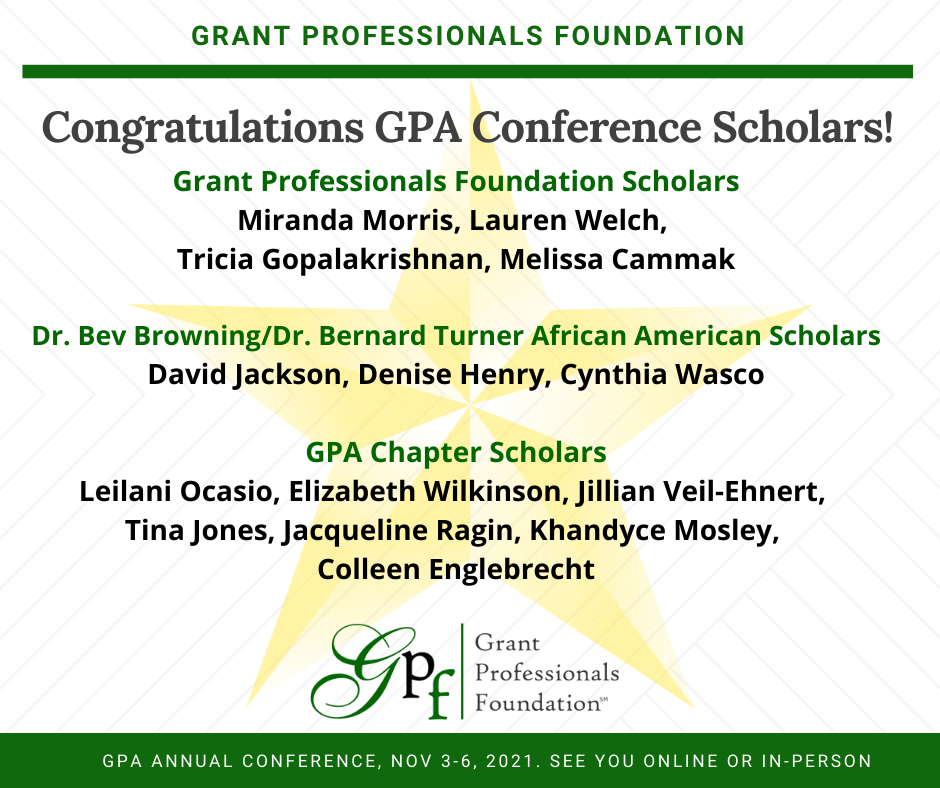 Introducing the 2021 GPA Conference Scholars Grant Professionals