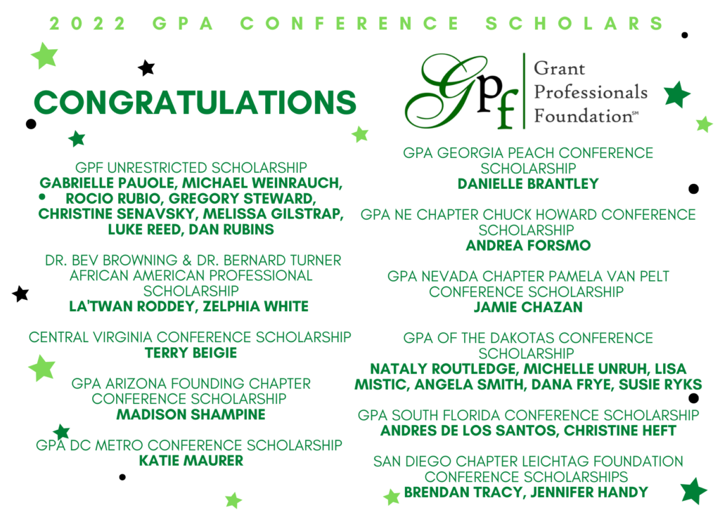 Introducing the 2022 GPA Conference Scholars Grant Professionals